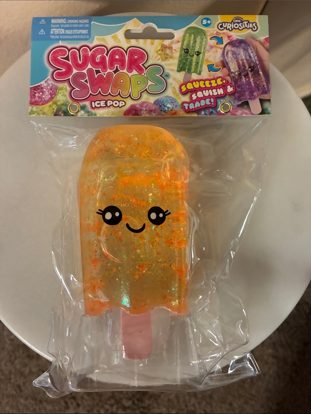 Ice Pop Kids Toy - Orange Glitter Squeeze